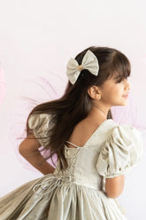Silver Bow hair accessory